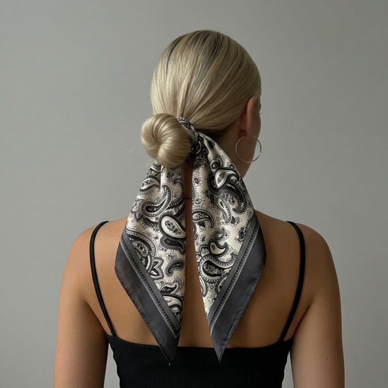 Luxury Bags China - Luxuriöses Satin-Quadrattuch mit Paisley-Print, Vintage-Haarband, Bandana,